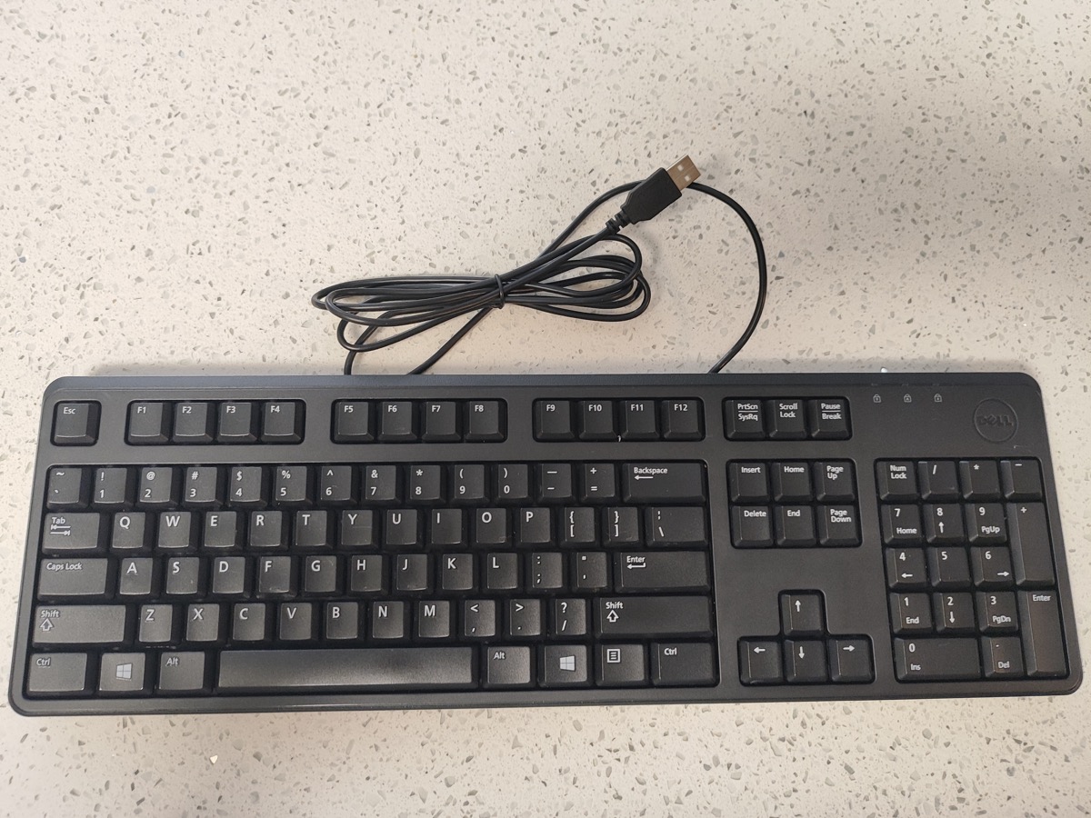 Dell KB212-B black USB keyboard front view