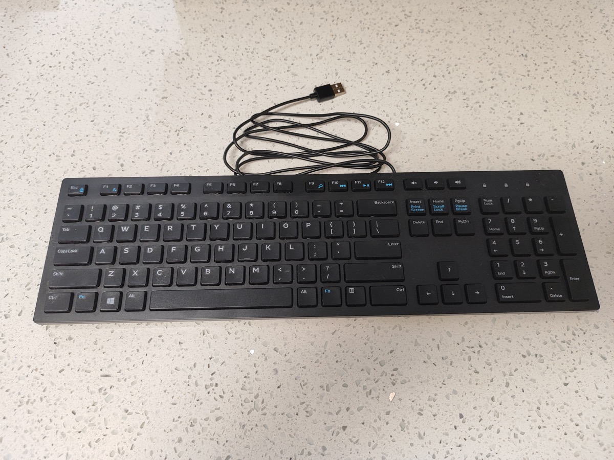 Dell KB216 black USB keyboard front view